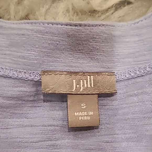 J jill long light blue cotton button down cardigan with pockets size small - Picture 5 of 8